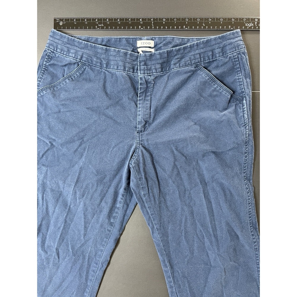 Izod Stretch Wide Leg Pants Women's Size 12 Preppy Minimalist Blue - Picture 2 of 8